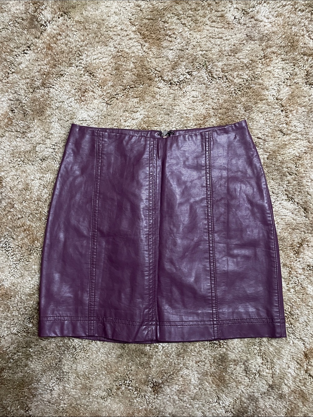 Free People Purple Faux Leather Skirt Size 0